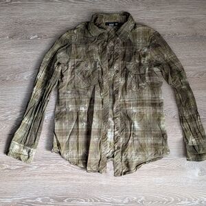 ANA A New Approach Thin Button-up Olive Green